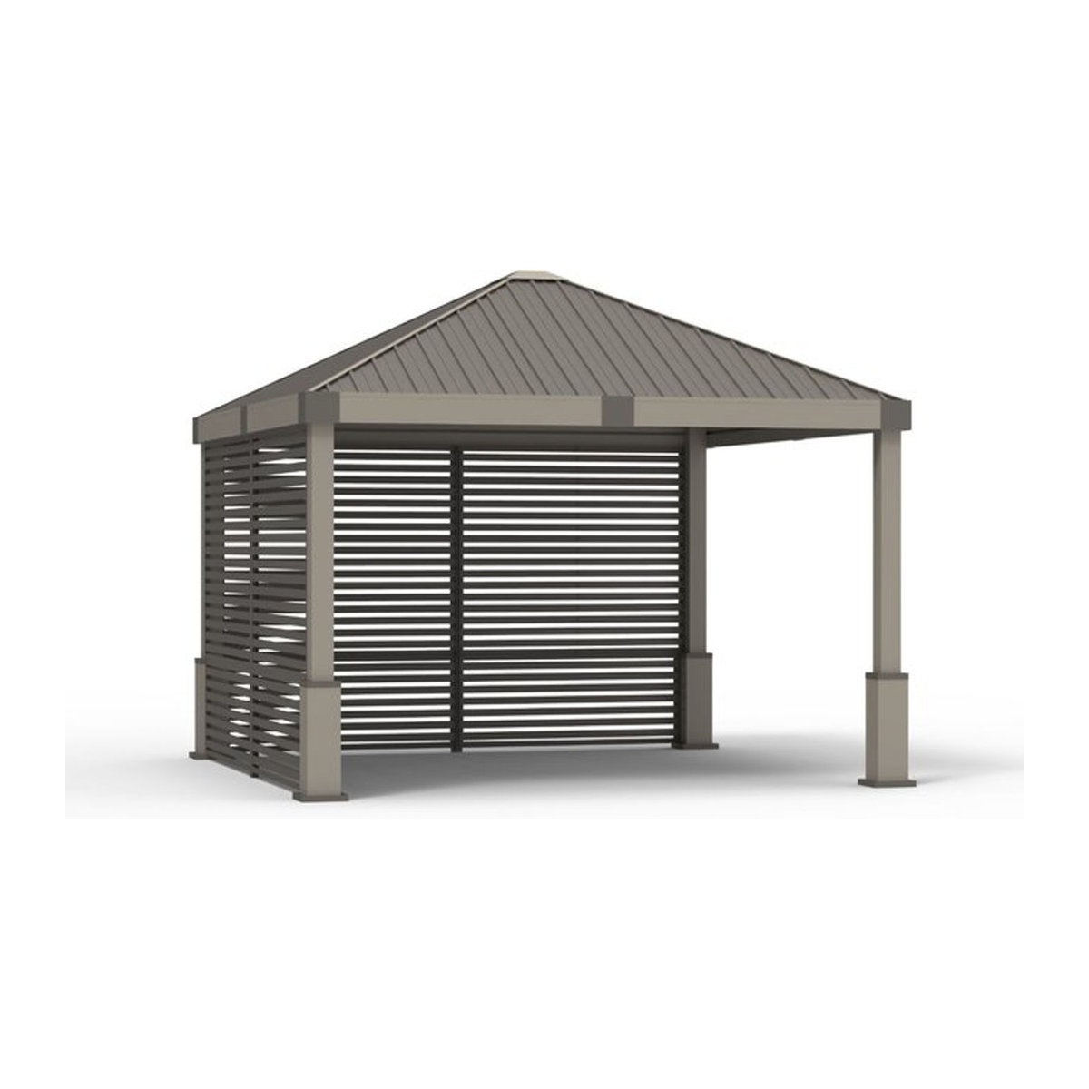 Sojag Aluminium Pavillon Nanda inkl. Seitenwand, Farbe: Beige/Alufarben, B/T/H: 363 x 363 x 313 cm - Bild 2