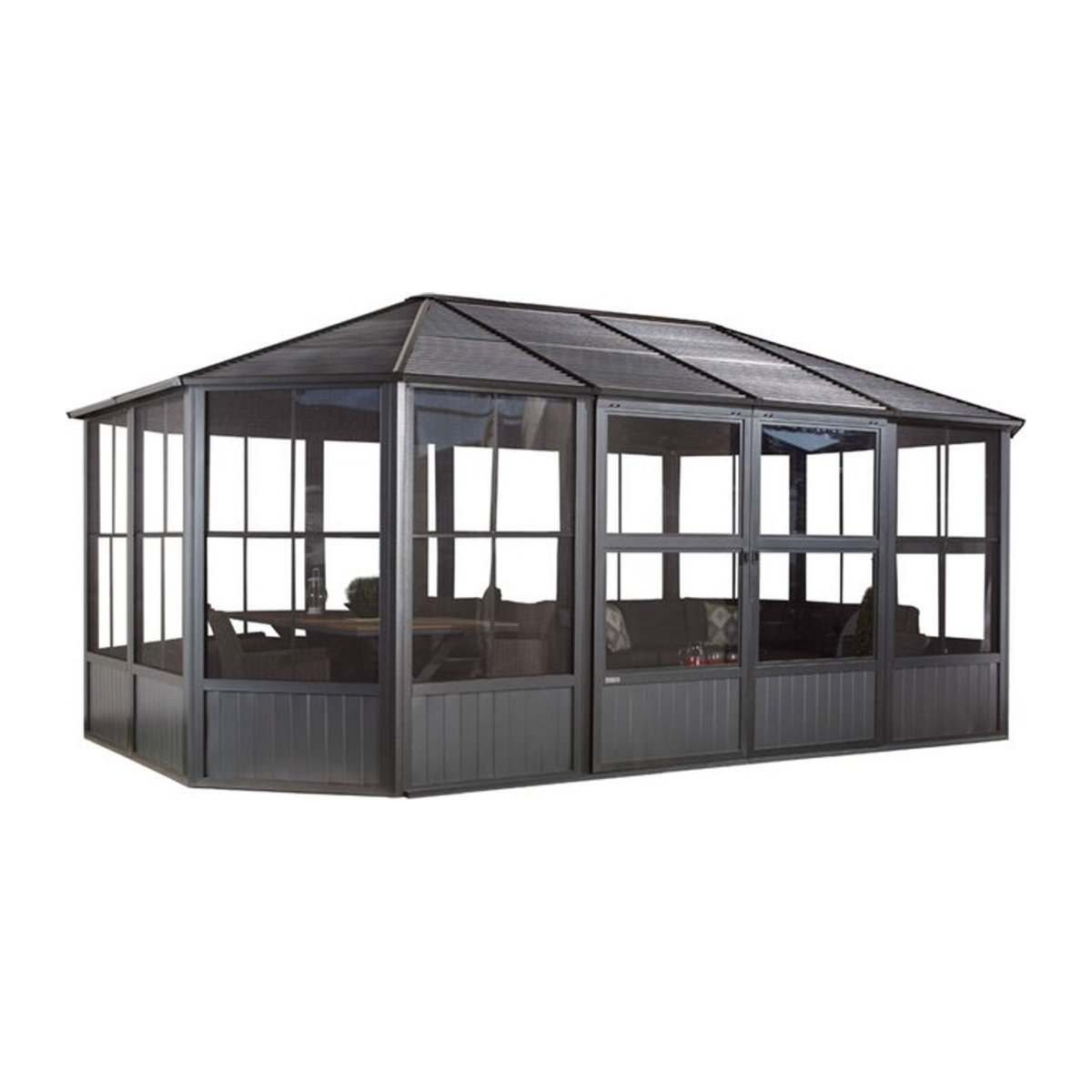 Sojag Kaltwintergarten Charleston Aluminium Anthrazit B/H/T: 594 x 281 x 384 cm - Bild 3