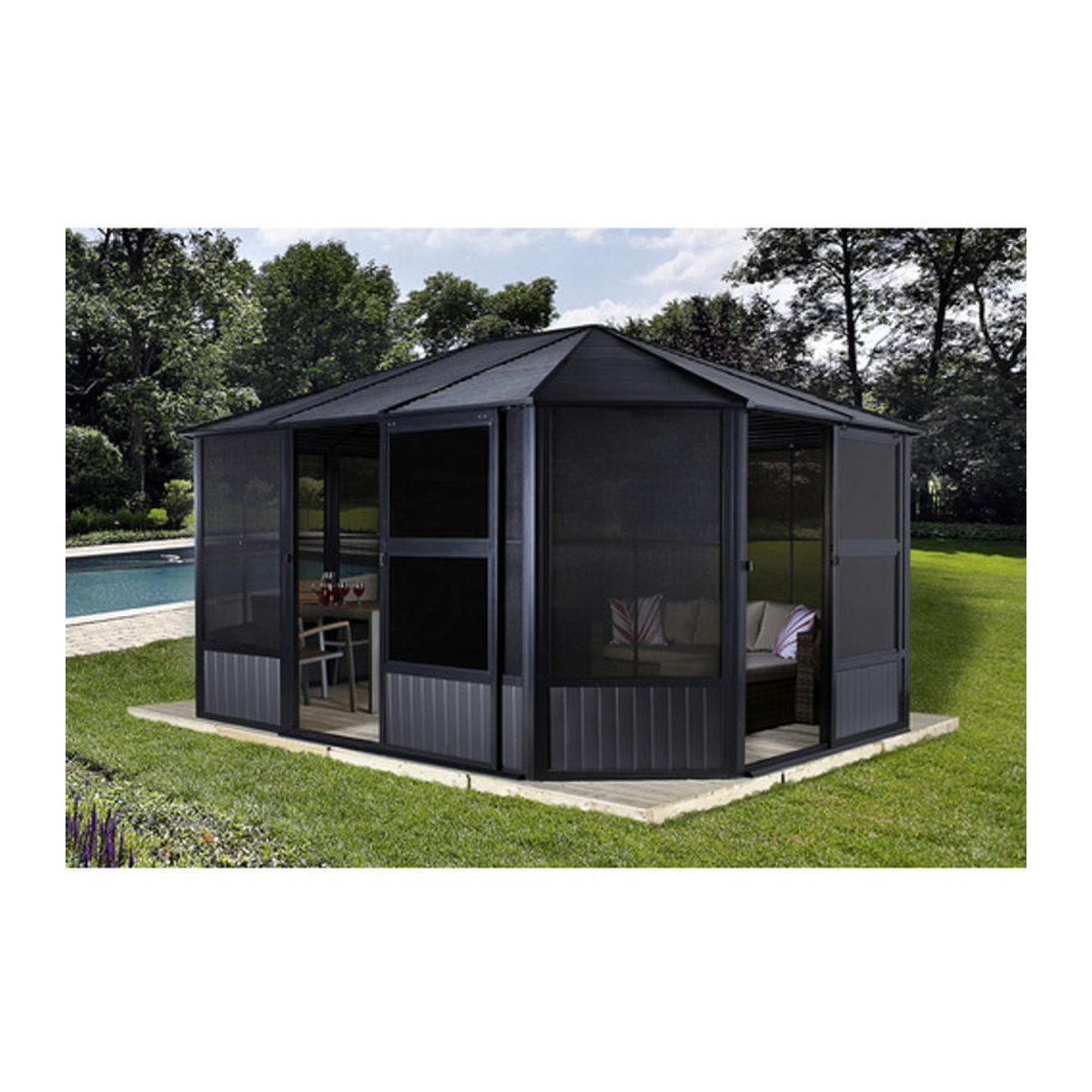 Sojag Kaltwintergarten Charleston Modern Aluminium Anthrazit B/H/T: 489 x 281 x 262 cm - Bild 4