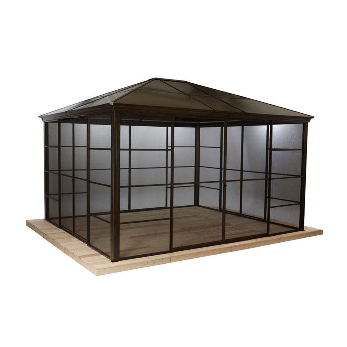 Sojag Pavillon Castel in Bronze aus Aluminium, B: 427 cm, T: 362 cm, H: 296 cm - Bild 3