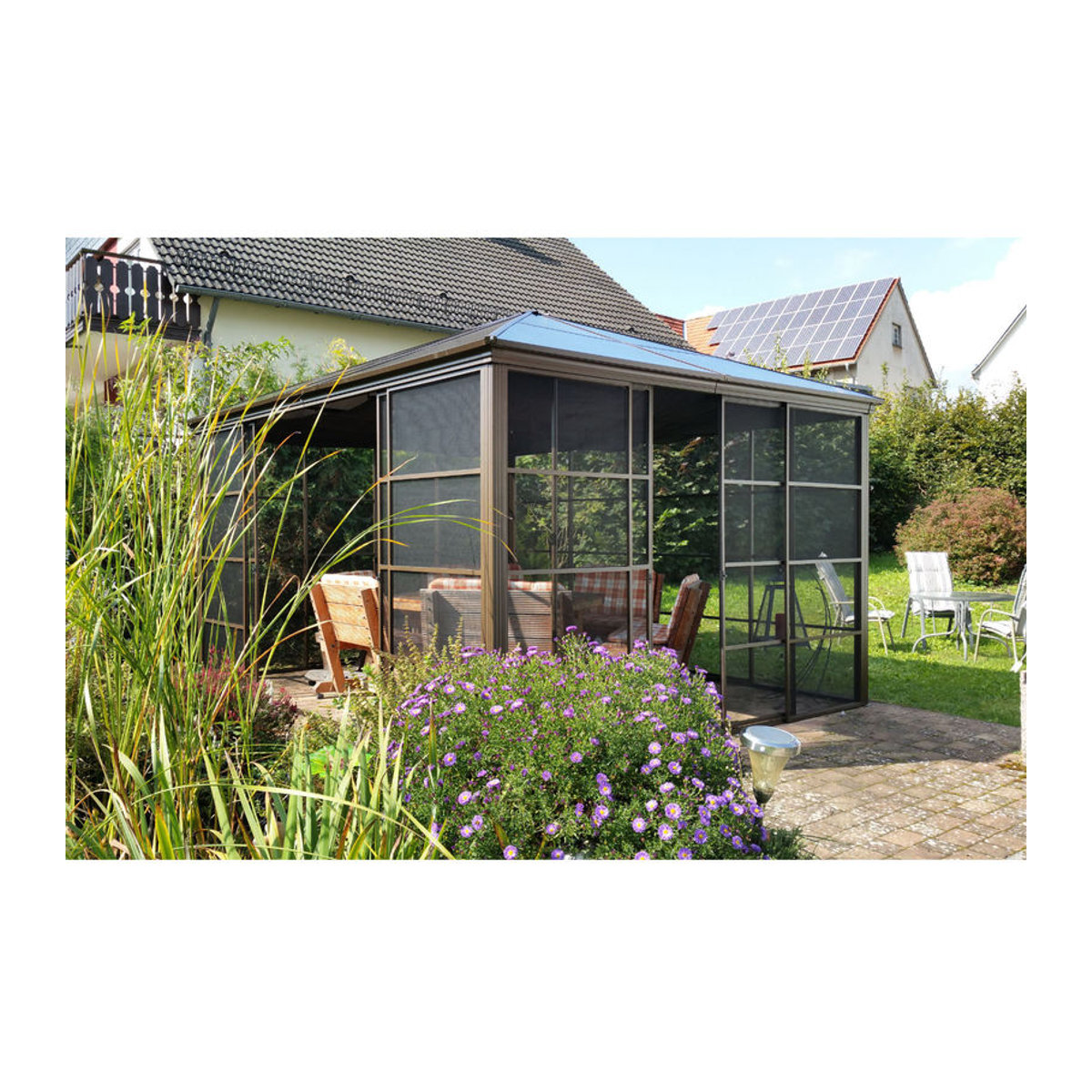 Sojag Pavillon Castel in Bronze aus Aluminium, B: 427 cm, T: 362 cm, H: 296 cm - Bild 4