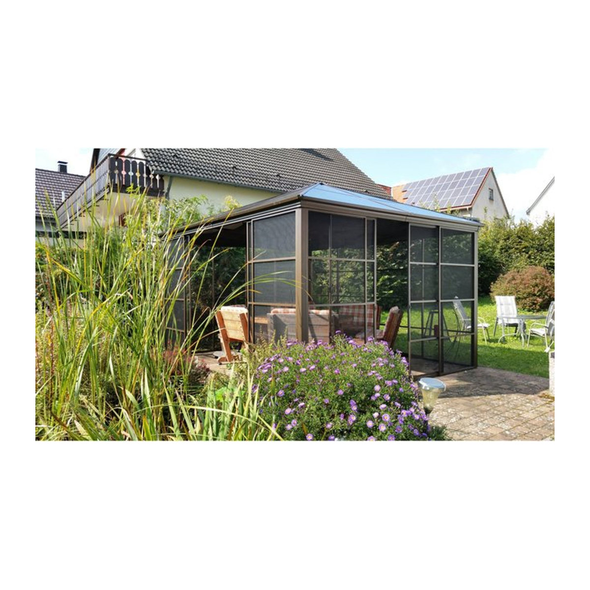 Sojag Pavillon Castel in Bronze aus Aluminium, B: 427 cm, T: 362 cm, H: 296 cm - Bild 6