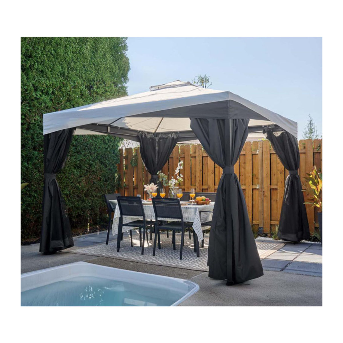 Sojag Pavillon Malta 1010 Modern Schwarz B/T/H: 305 x 305 x 271 cm - Bild 1