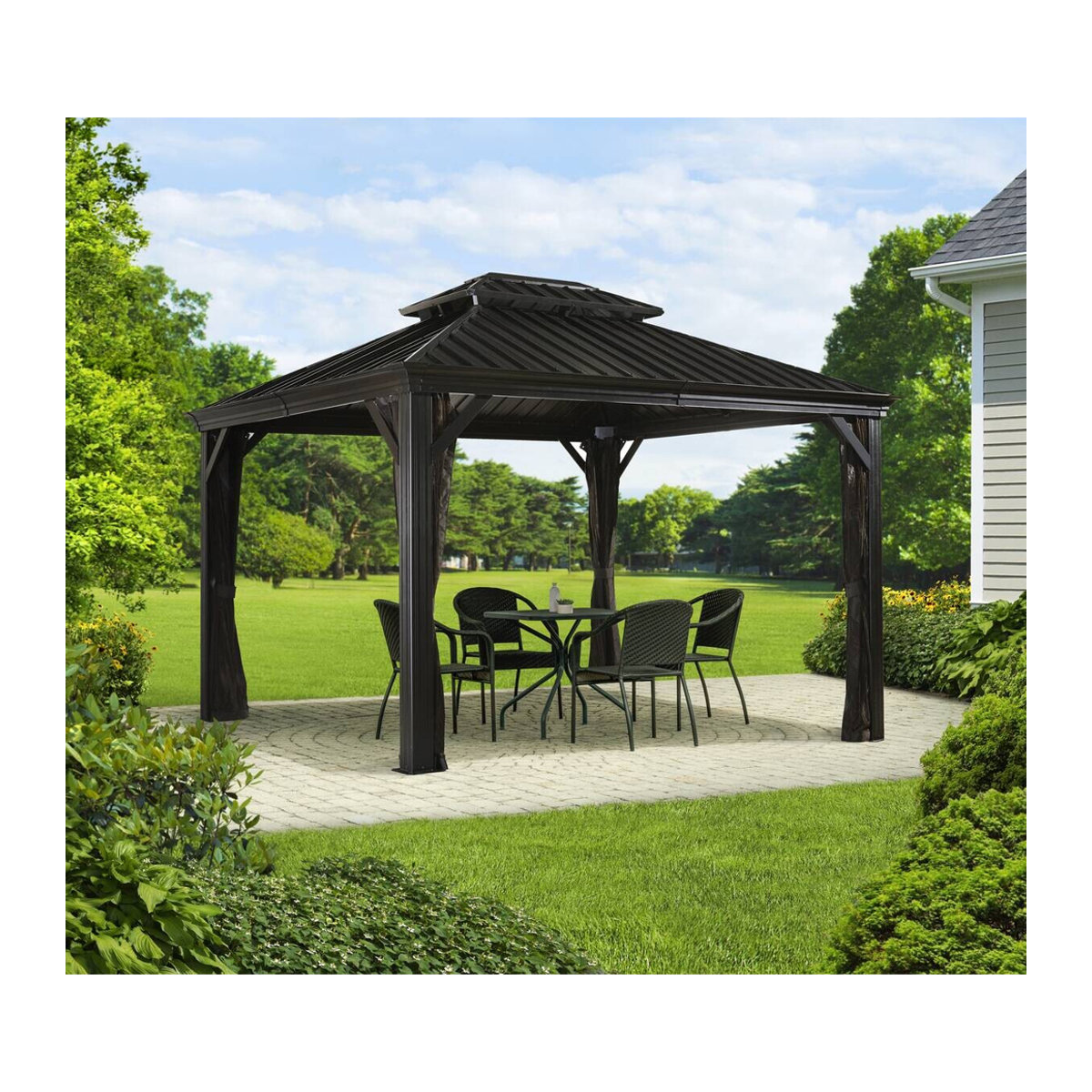 Sojag Pavillon Messina aus Aluminium in Anthrazit, B/T/H: 363 x 298 x 292 cm - Bild 5