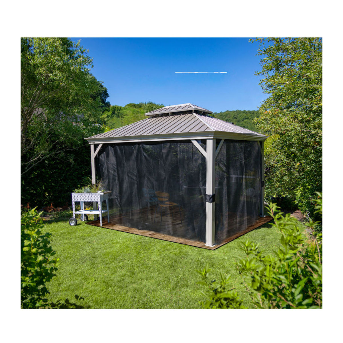 Sojag Pavillon Messina Modern in Beige aus Aluminium und Stahl, B: 483 cm, T: 363 cm, H: 307 cm - Bild 1