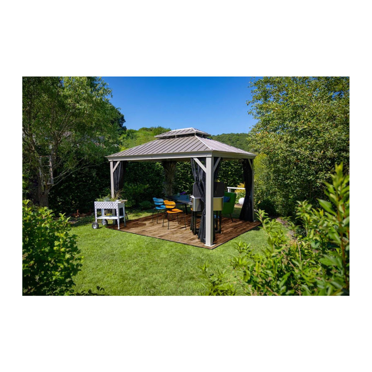 Sojag Pavillon Messina Modern in Beige aus Aluminium und Stahl, B: 483 cm, T: 363 cm, H: 307 cm - Bild 3