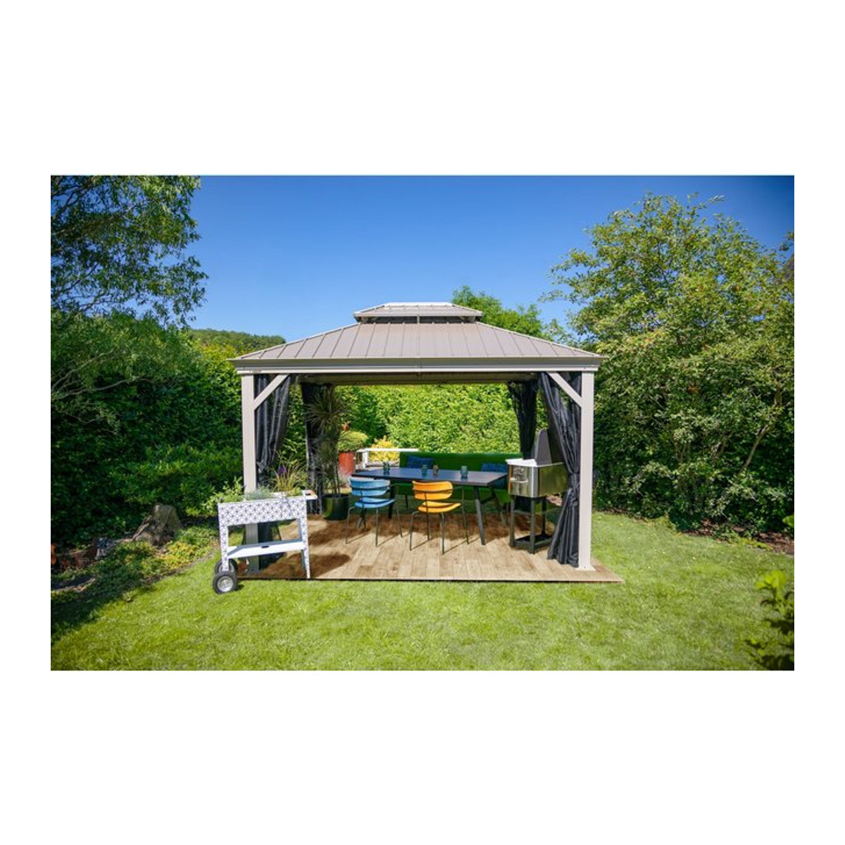 SOJAG Pavillon Messina rechteckig beige B/H/T: 363 x 292 x 298 cm - Bild 1