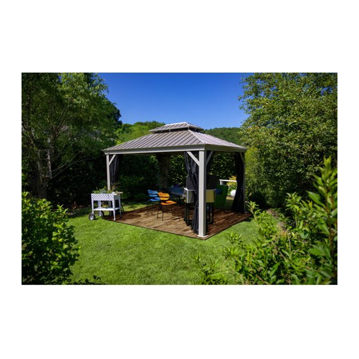 SOJAG Pavillon Messina rechteckig beige B/H/T: 363 x 292 x 298 cm - Bild 2
