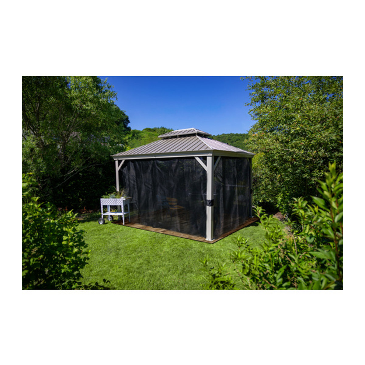 SOJAG Pavillon Messina rechteckig beige B/H/T: 363 x 292 x 298 cm - Bild 3