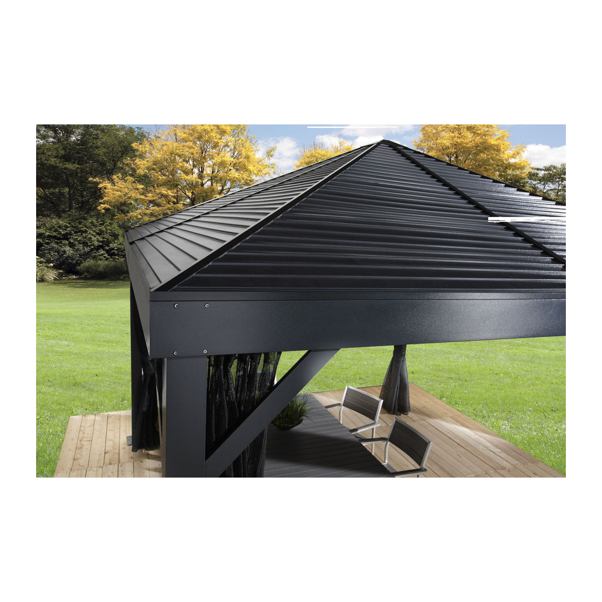 SOJAG Pavillon South Beach aus Aluminium in Basaltgrau, B/T/H: 363 x 363 x 310 cm - Bild 3