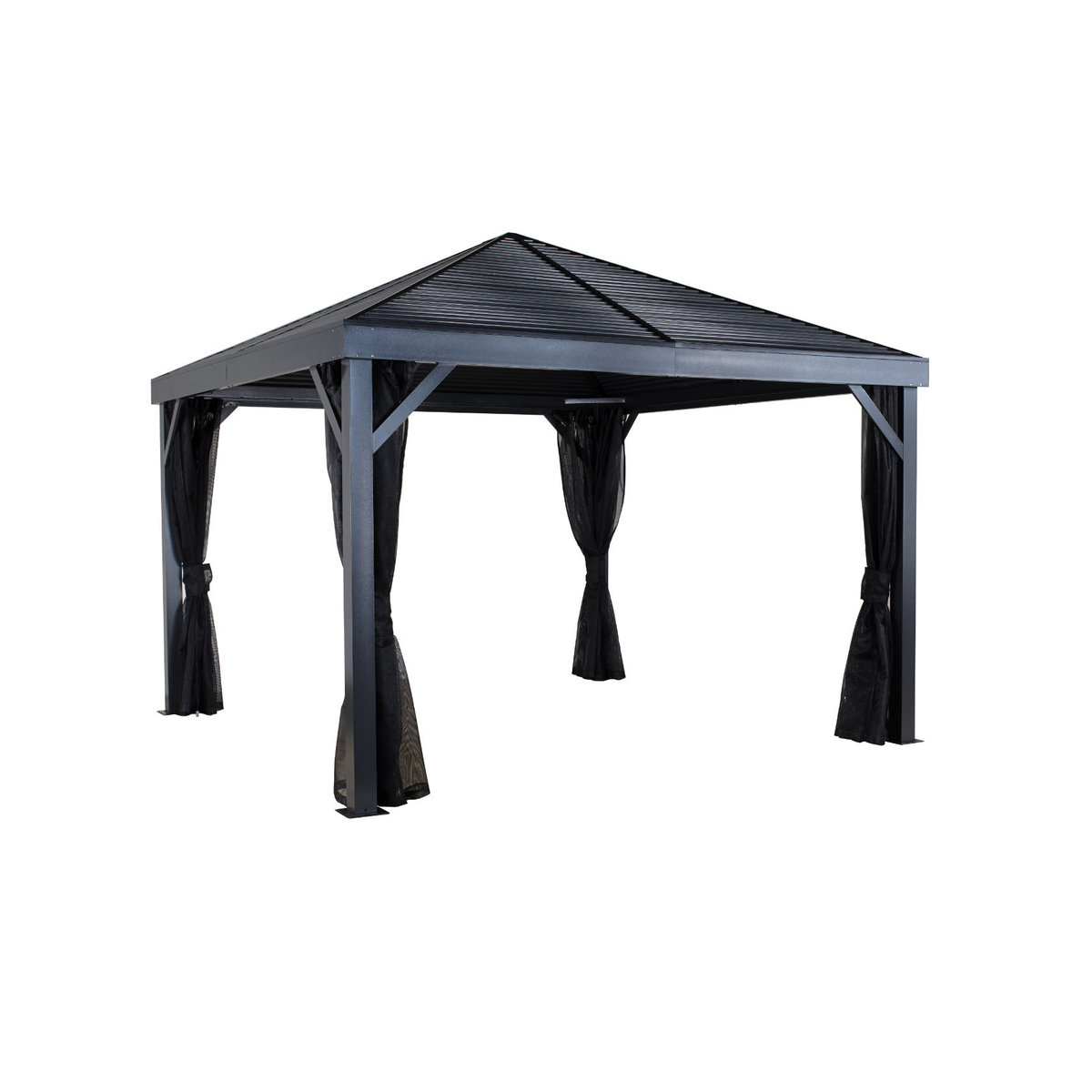 SOJAG Pavillon South Beach aus Aluminium in Basaltgrau, B/T/H: 363 x 363 x 310 cm - Bild 4