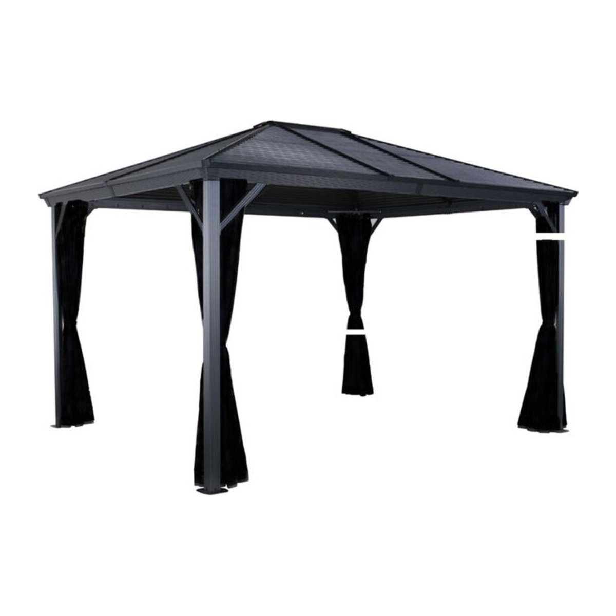 Sojag Pavillon Ventura aus Aluminium, Anthrazit, B/T/H: 423 x 296 x 261 cm - Bild 5