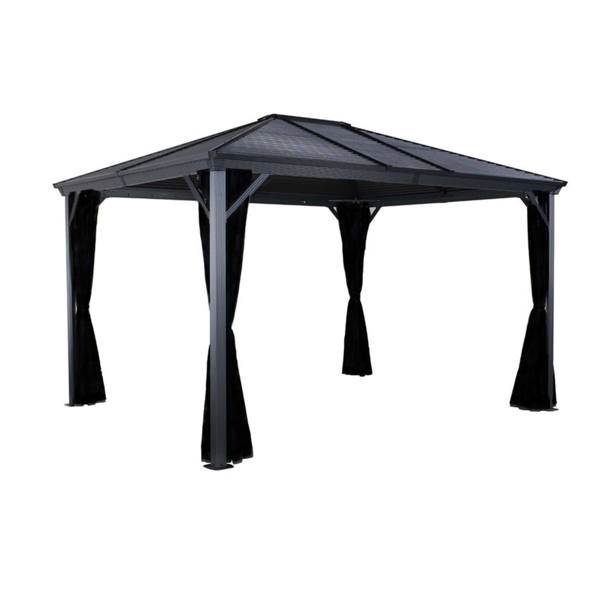Sojag Pavillon Ventura quadratisch in Anthrazit B/T/H: 296 x 296 x 260 cm - Bild 3