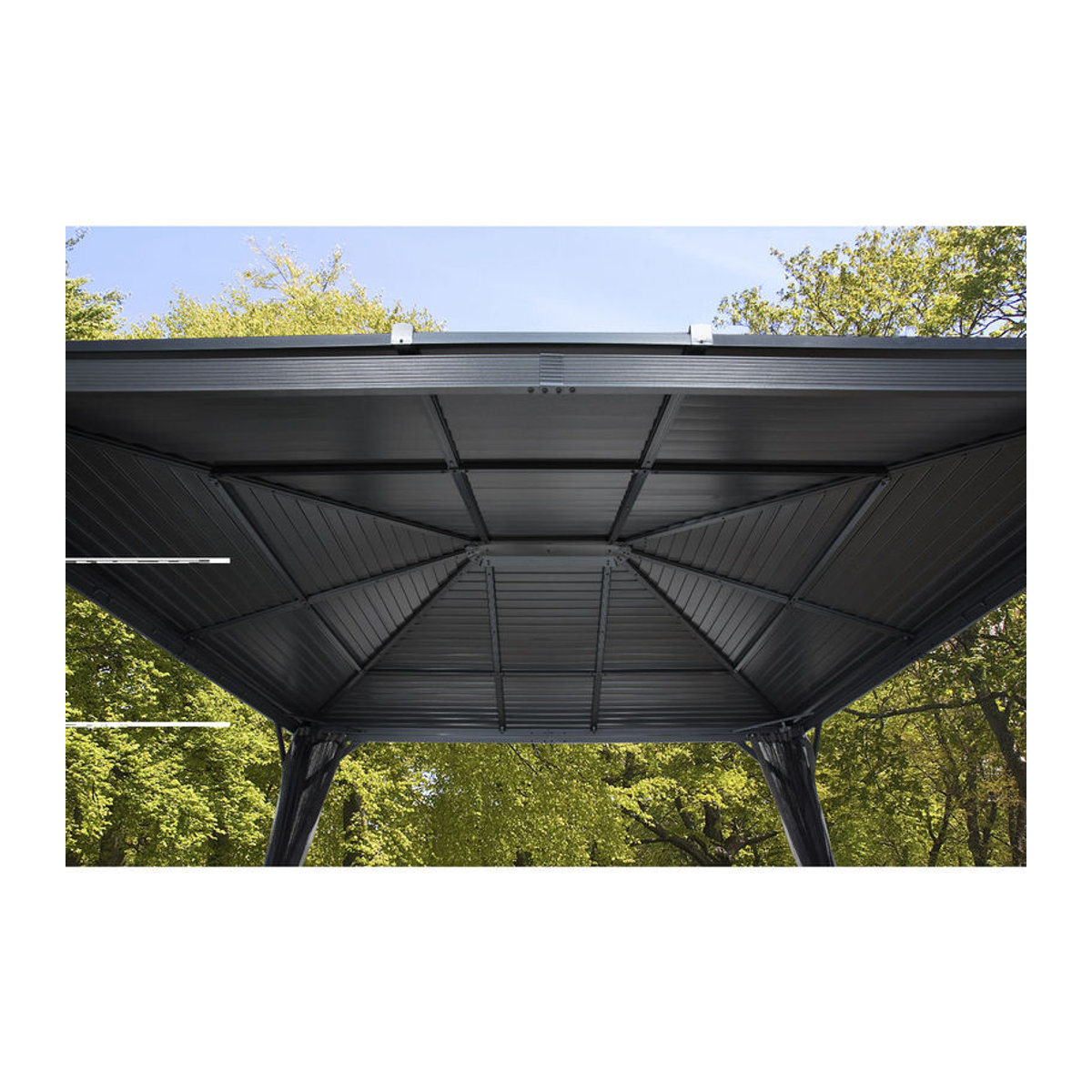 Sojag Pavillon Ventura quadratisch in Anthrazit B/T/H: 296 x 296 x 260 cm - Bild 4