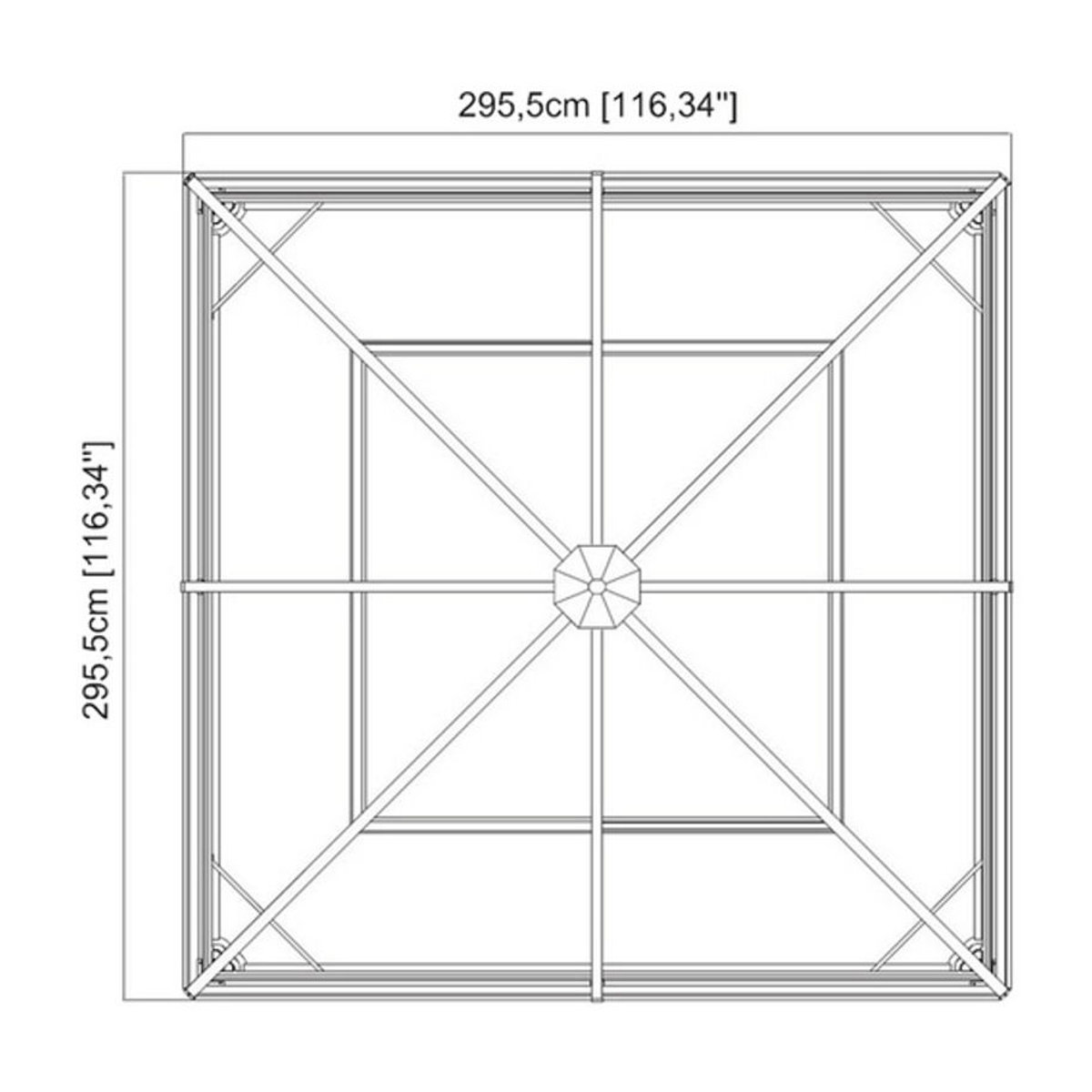 Sojag Pavillon Ventura quadratisch in Anthrazit B/T/H: 296 x 296 x 260 cm - Bild 7