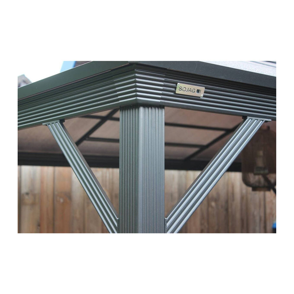 Sojag Pavillon Verona modern aus Aluminium und Polycarbonat in Anthrazit und Grau B/H/T: 423 x 261 x 298 cm - Bild 5