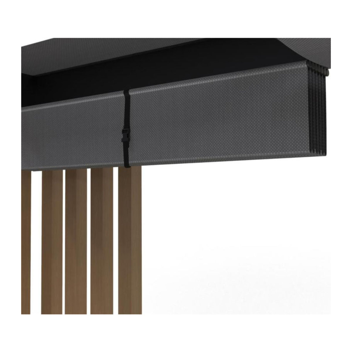 Sojag Pergola Lito 1012 mit Sonnensegel in Schwarz-Grau Anthrazit B: 378,5 cm, T: 302,3 cm, H: 234,5 cm - Bild 3