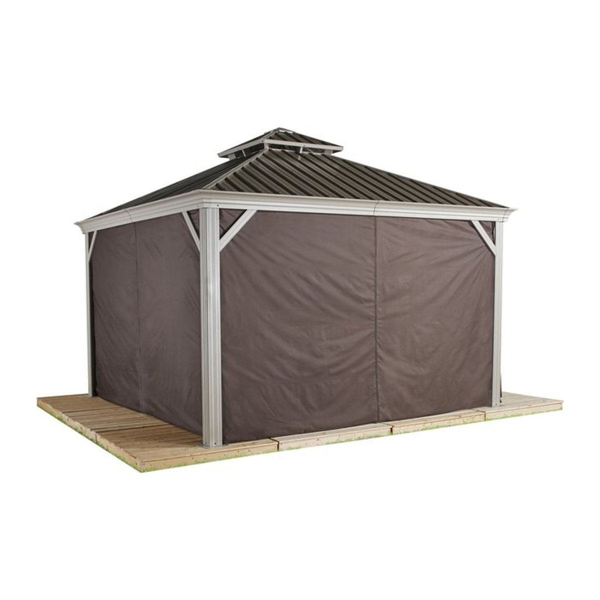Sojag Vorhang-Set für Pavillon Messina 12x16 in Beige und Grau aus Polyester - Bild 2