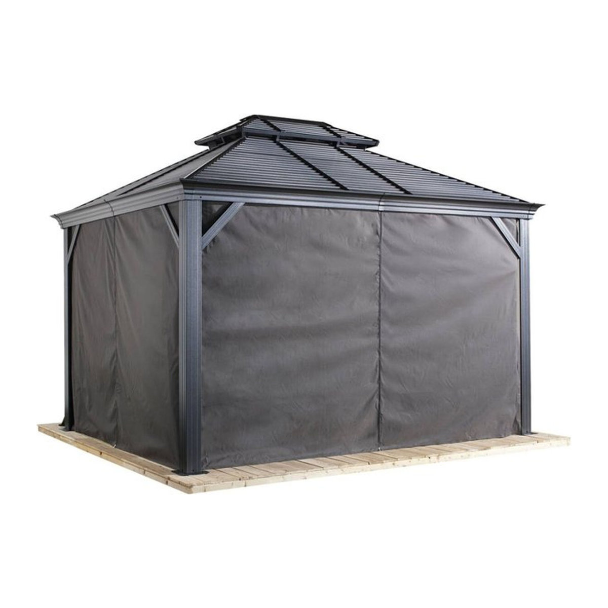 Sojag Vorhang-Set für Pavillon Mykonos und Moreno 10x14, dunkelgrau, Polyester, B/T: 380 x 254 cm - Bild 3