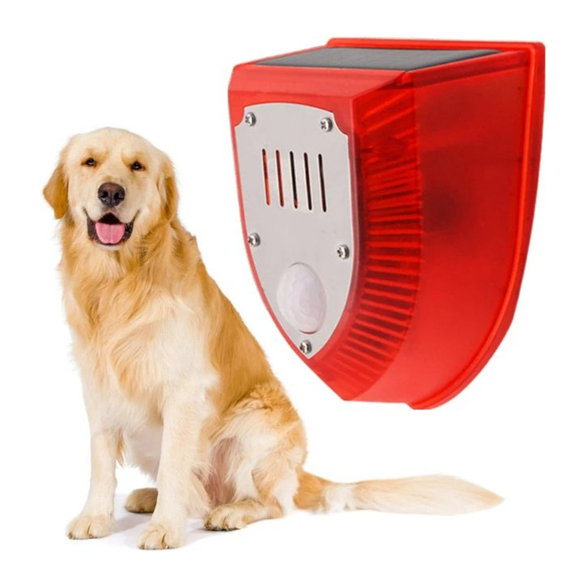 Solar Alarm Licht mit Bewegungsmelder IP65 wasserdicht in Rot für Garten und Außenbereich - Bild 1