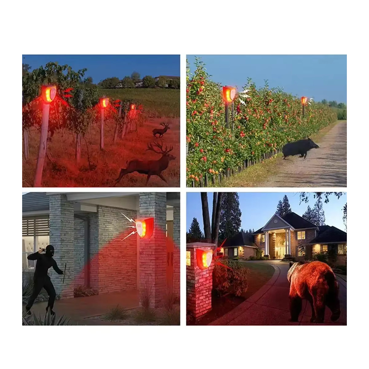 Solar Alarm Licht mit Bewegungsmelder IP65 wasserdicht in Rot für Garten und Außenbereich - Bild 4