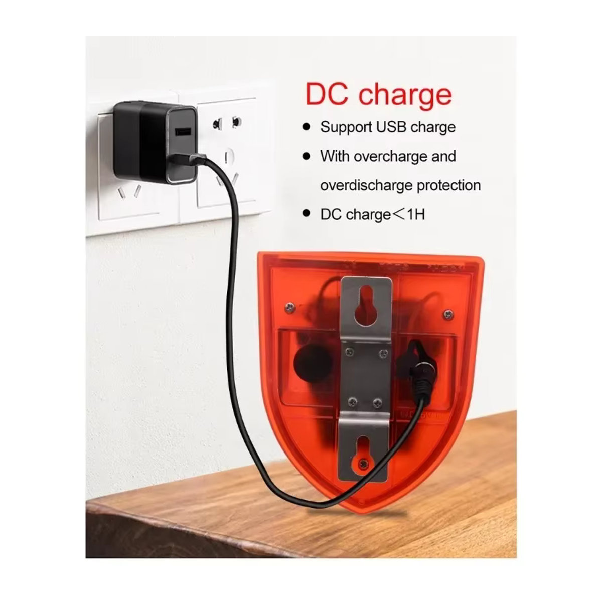 Solar Alarm Licht mit Bewegungsmelder IP65 wasserdicht in Rot für Garten und Außenbereich - Bild 5