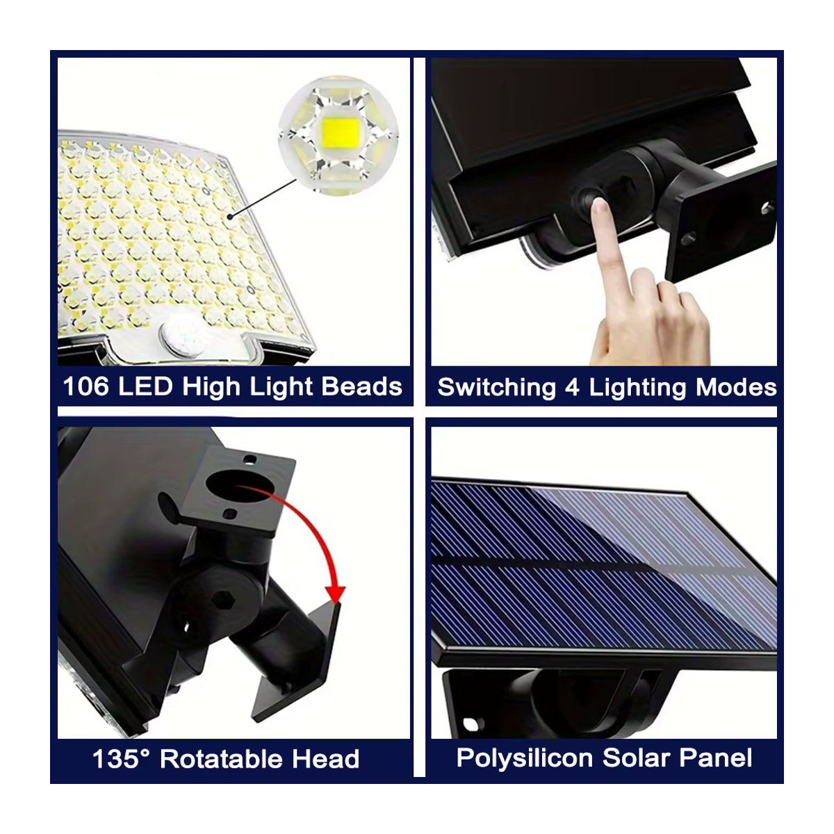 Solar Außen LED Flutlicht mit Motion Sensor und Fernbedienung, wasserdichter Außenstrahler in Schwarz für Garten, Terrasse und Garage - Bild 3