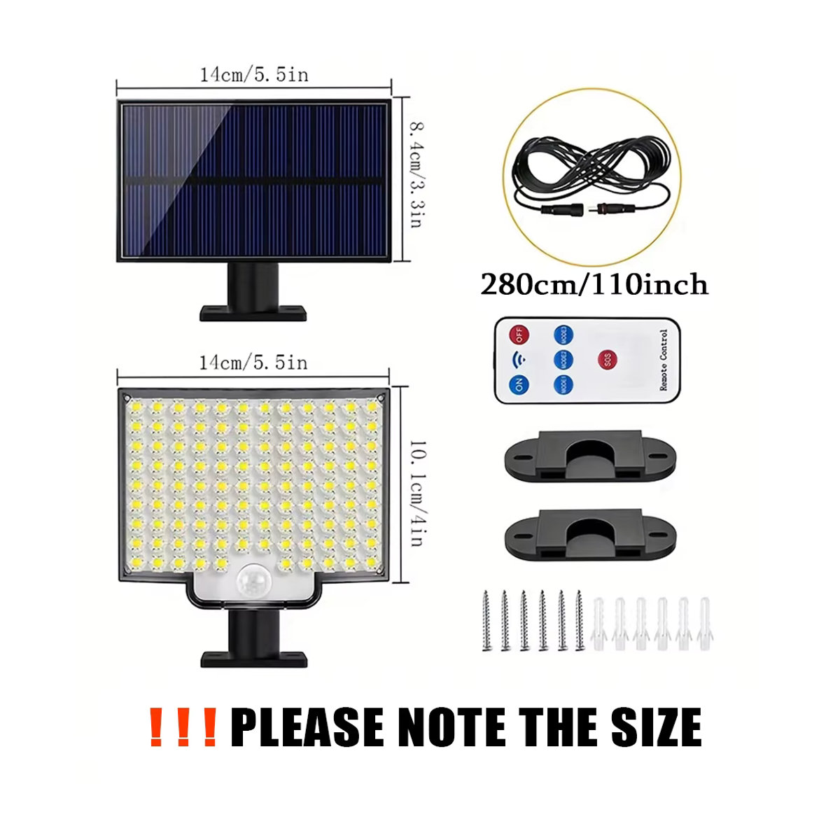 Solar Außen LED Flutlicht mit Motion Sensor und Fernbedienung, wasserdichter Außenstrahler in Schwarz für Garten, Terrasse und Garage - Bild 6