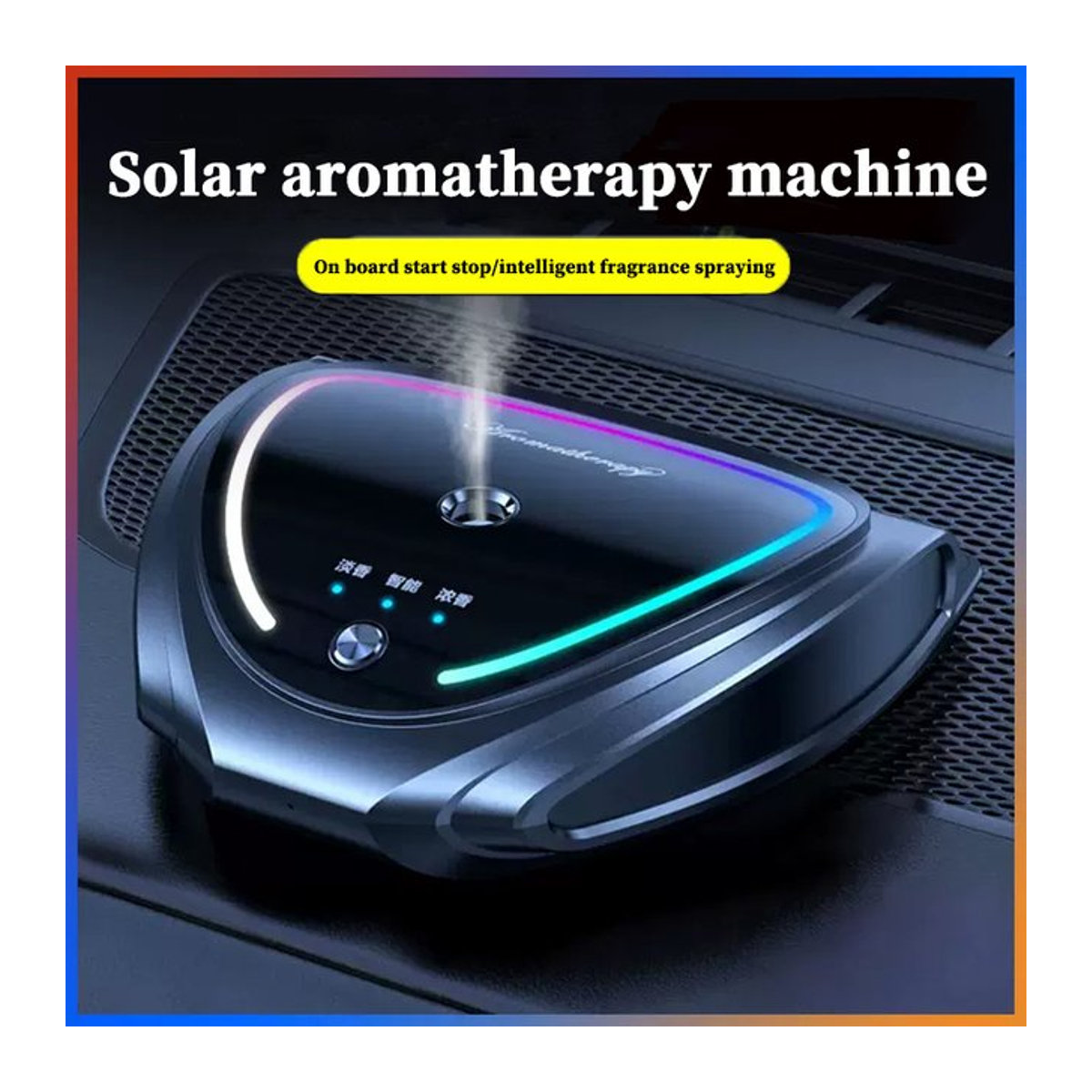 Solar-Auto-Aromatherapie Parfüm mit Atmosphärenlicht in Schwarz aus Kunststoff - Bild 1