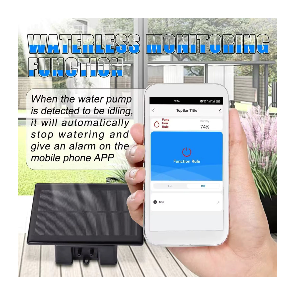 Solar Bewässerungsset mit WIFI und App-Steuerung für automatische Tropfbewässerung in Schwarz - Bild 5