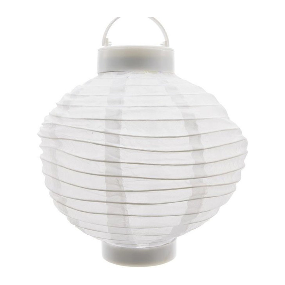 Solar Garten Lampion Weiß LED Warmweiß zum Aufhängen Durchmesser: 20 cm - Bild 1
