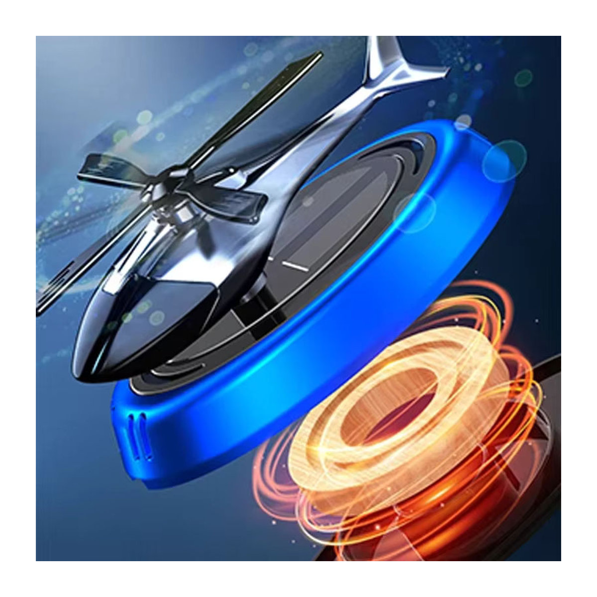 Solar Hubschrauber Auto Lufterfrischer mit rotierenden Propellern als Aroma Diffusor und Dekoration in Mehrfarbig - Bild 2