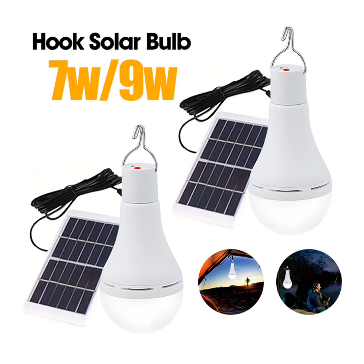 Solar LED Hängelampe für Outdoor Camping und Angeln mit Fernbedienung, 7W/9W - Bild 1
