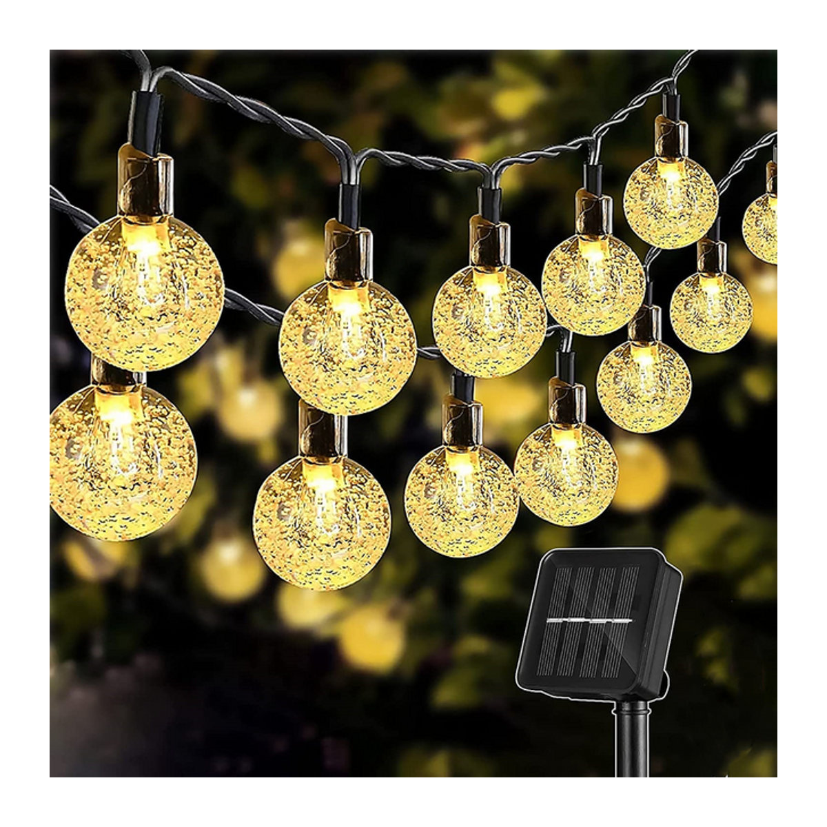 Solar LED Lichterkette für Outdoor Garten und Hochzeit mit 100 LEDs in Gelb, IP65 wasserdicht, 12 m oder 13 m Länge - Bild 1