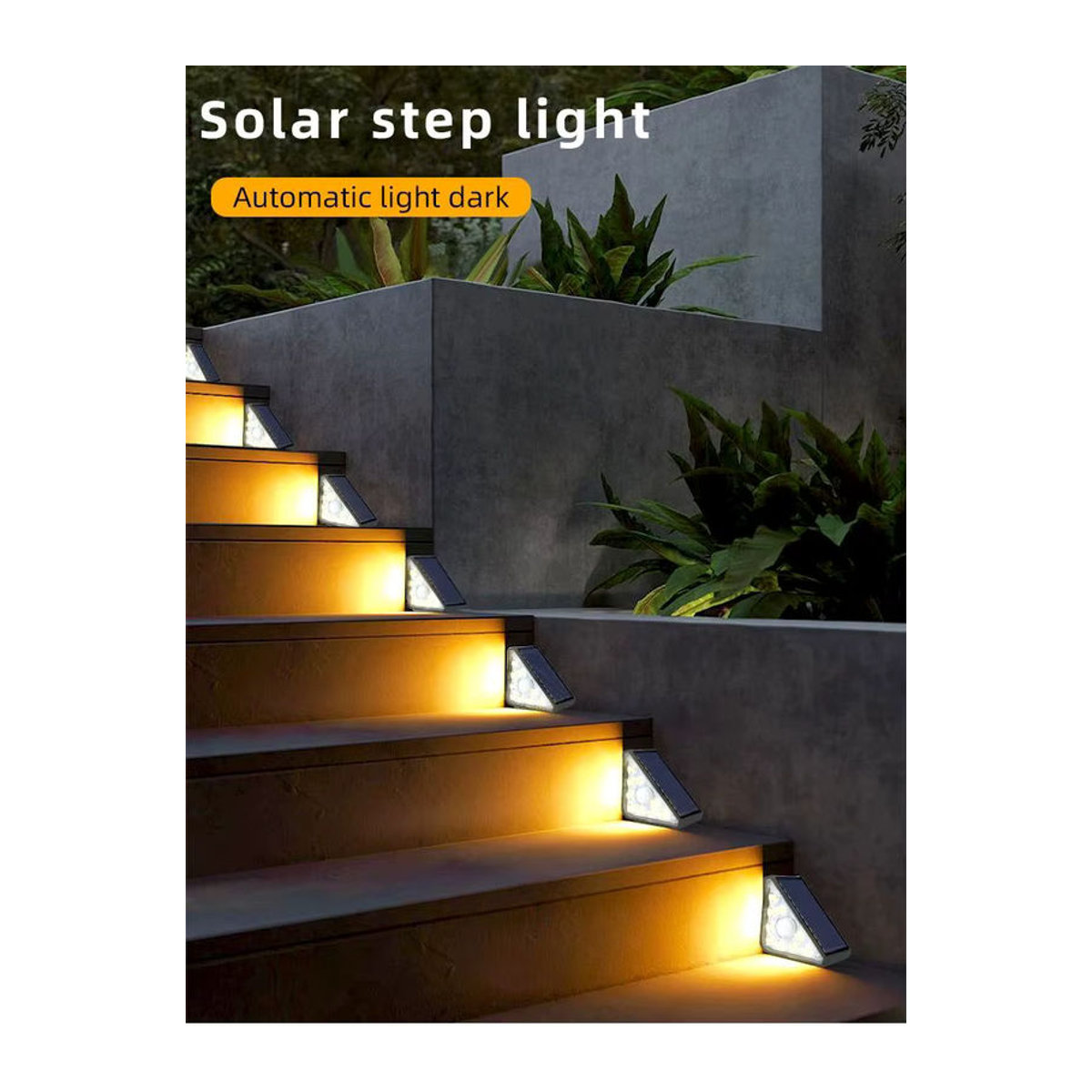 Solar-LED-Treppenleuchte in Dreiecksform für Außenbereich und Garten, Schwarz, minimalistisches Design - Bild 7