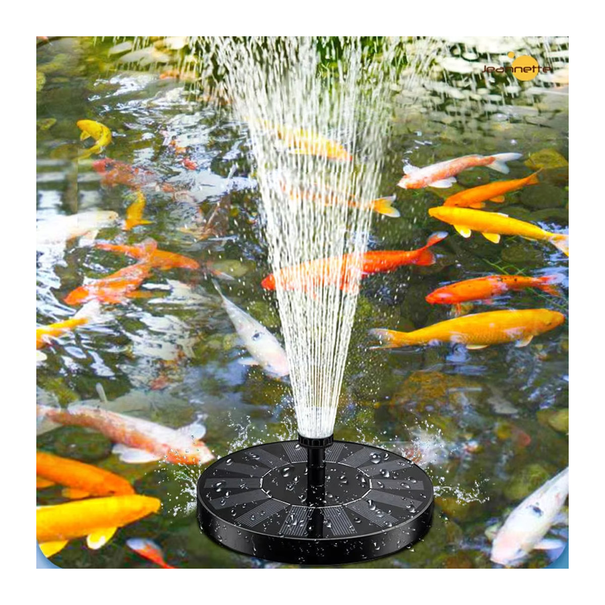 Solar-Lichtbrunnen mit 8 Effekten in Schwarz als Solar-Teichpumpe für den Außenbereich und das Garten-Vogelbad - Bild 6