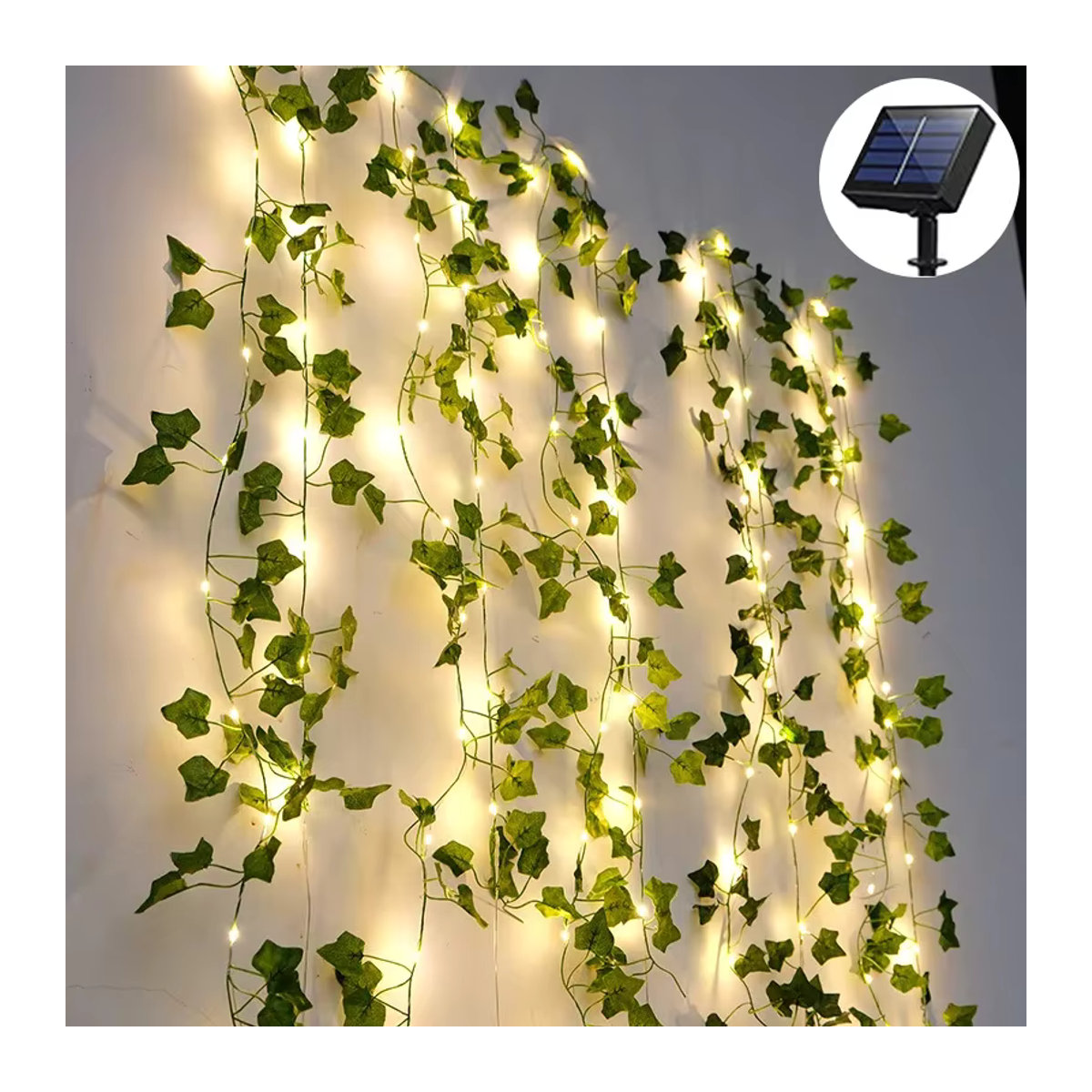 Solar Lichterkette Efeu mit Ahornblättern und LED, Wasserdichte Girlande für die Gartendekoration - Bild 2