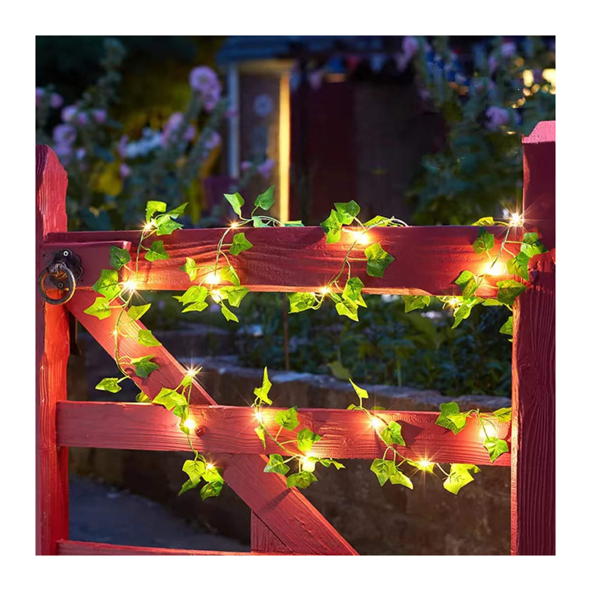 Solar Lichterkette Efeu mit Ahornblättern und LED, Wasserdichte Girlande für die Gartendekoration - Bild 4