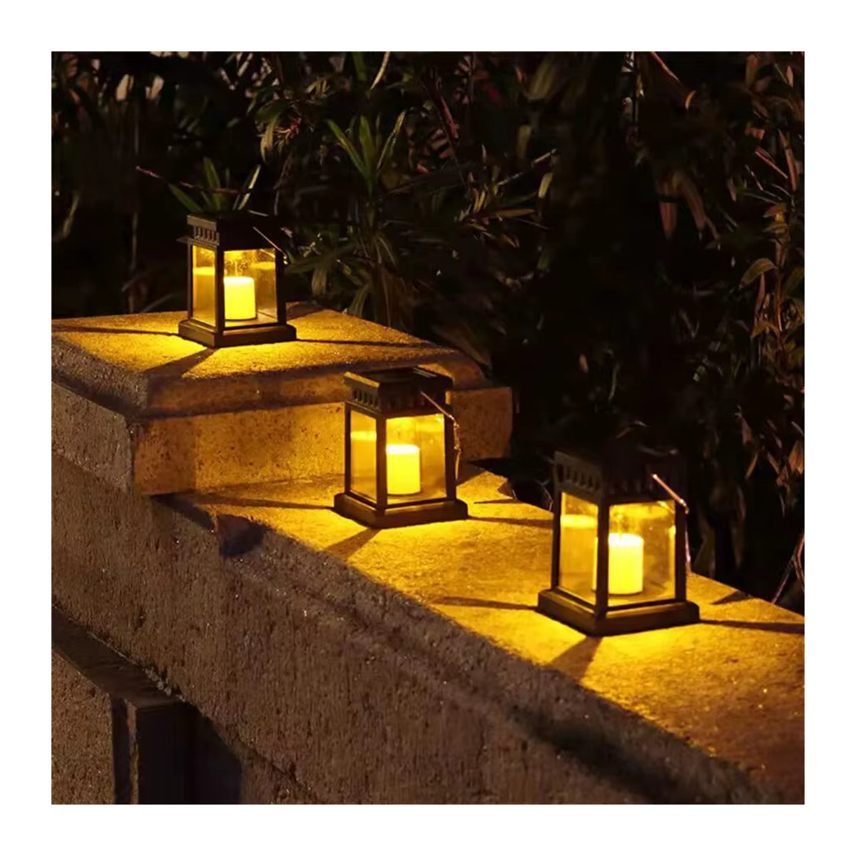 Solar Palast Laterne Schwarz Klassisch für Garten und Hof als Solar Lichter für Außenbereich und Landschaftsdekoration - Bild 3