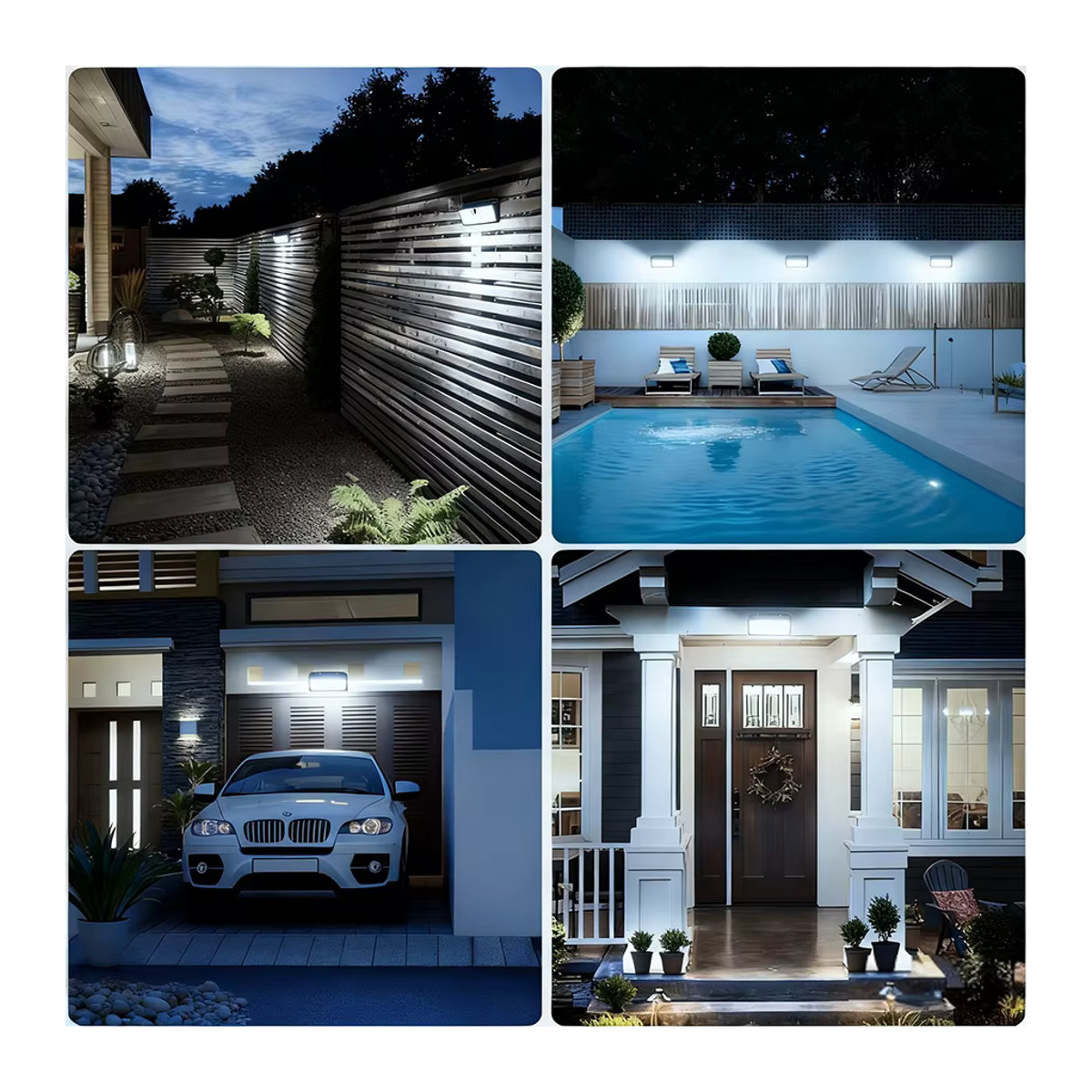 Solar-Wandleuchte mit LED und Bewegungssensor in Schwarz, IP65 wasserdichte Außenbeleuchtung im modernen Design - Bild 6