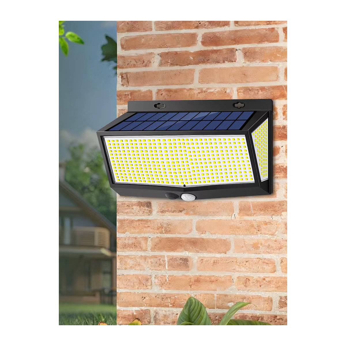 Solar-Wandleuchte mit LED und Bewegungssensor in Schwarz, IP65 wasserdichte Außenbeleuchtung im modernen Design - Bild 7