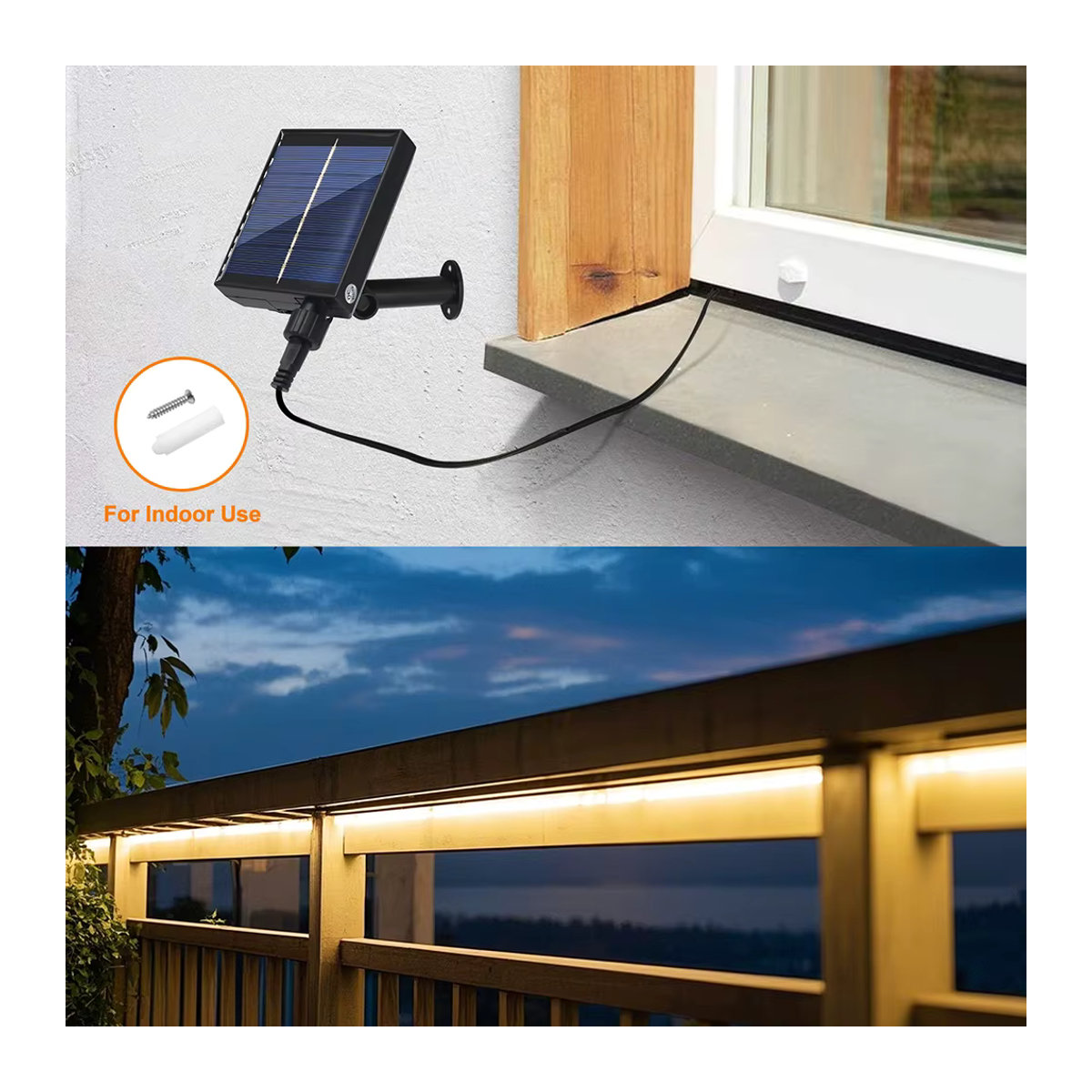 Solarbetriebene LED-Lichtleiste KISUFU IP68 wasserdicht mit 8 Modi für Garten und Außendekoration in Weiß, Rot, Grün, Blau und Bunt - Bild 4