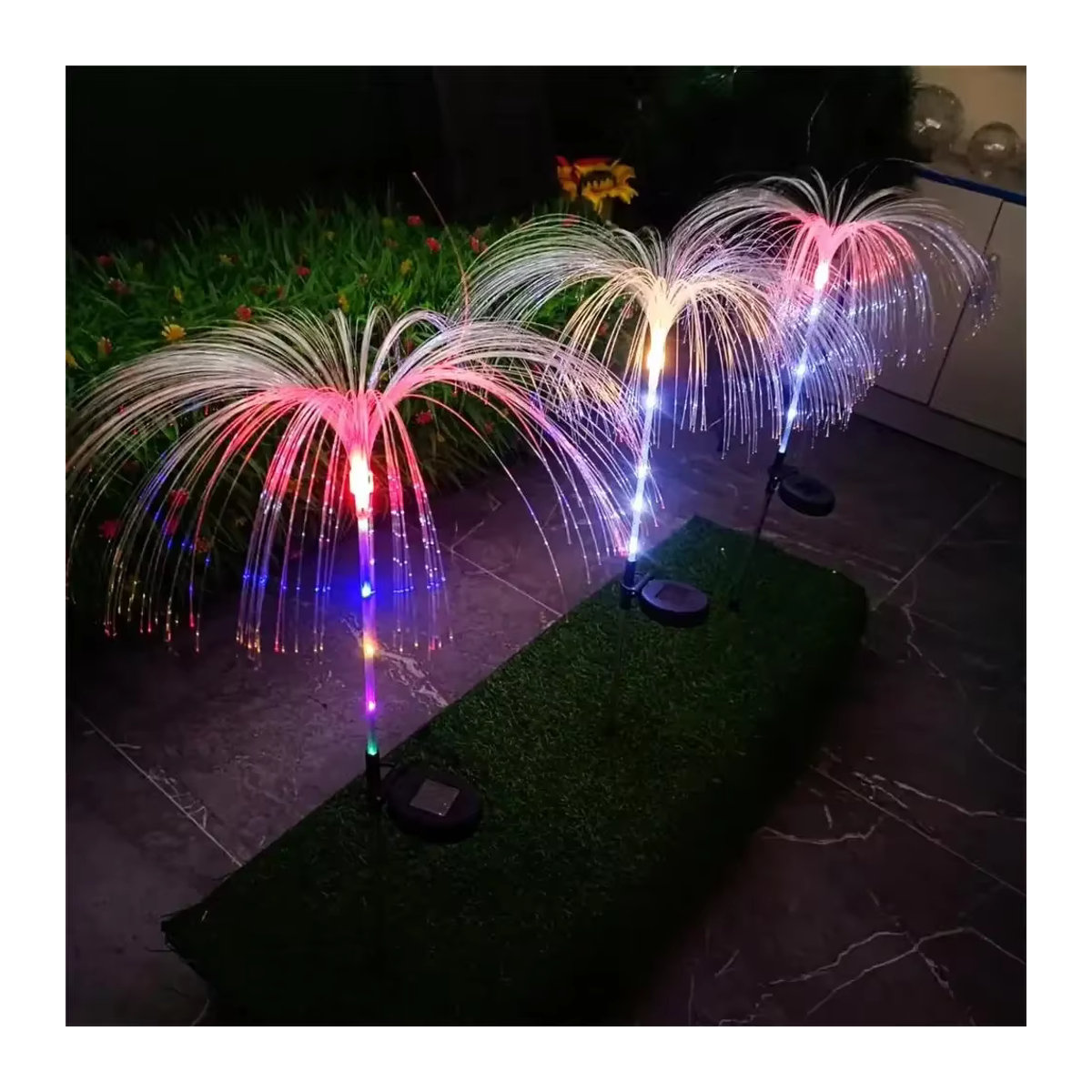 Solarbetriebene LED Quallen Gartenleuchte wasserdichte Dekoration in Bunt für Garten Balkon und Rasen - Bild 3