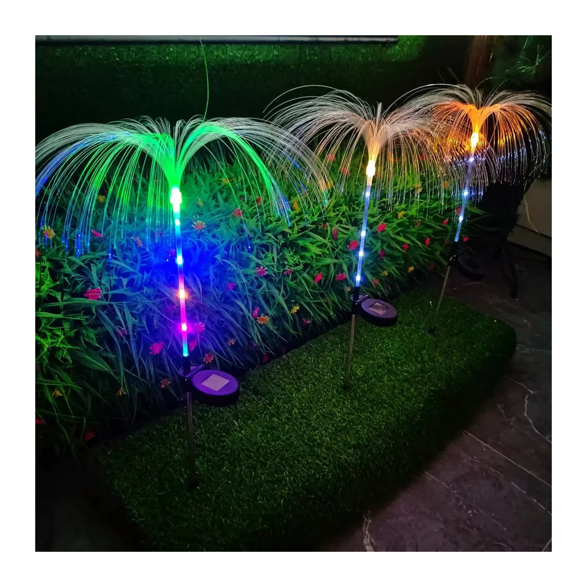 Solarbetriebene LED Quallen Gartenleuchte wasserdichte Dekoration in Bunt für Garten Balkon und Rasen - Bild 4