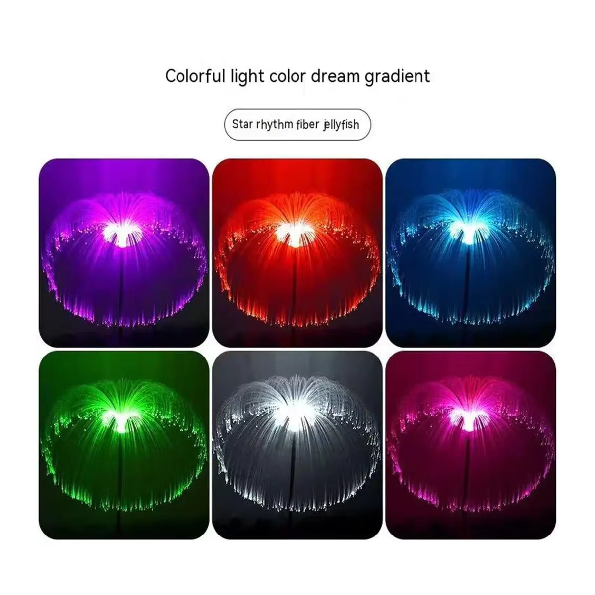 Solarbetriebene LED Quallen Gartenleuchte wasserdichte Dekoration in Bunt für Garten Balkon und Rasen - Bild 5