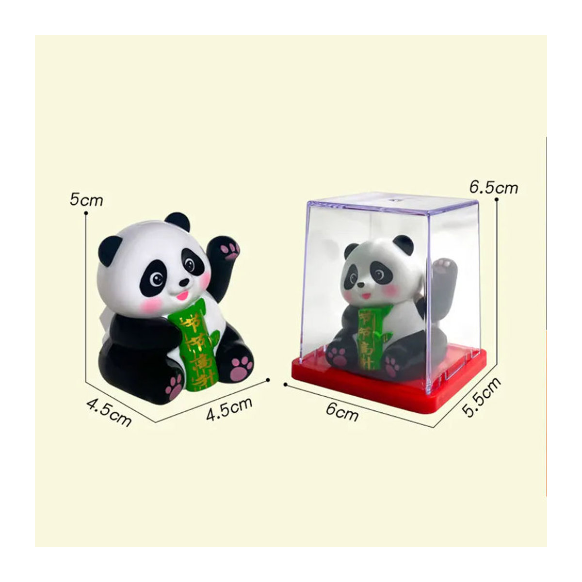 Solarbetriebene Panda-Figur von ACRDDK aus Kunstharz in Weiß als dekoratives Glücksbringer-Ornament für Heim, Büro und Auto - Bild 2