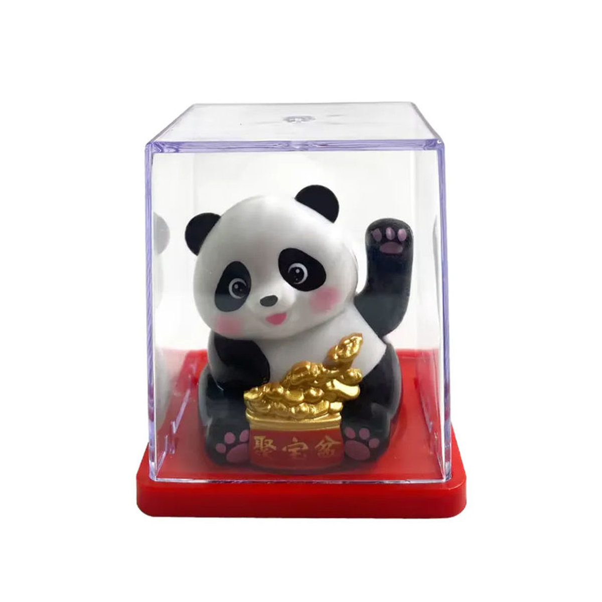 Solarbetriebene Panda-Figur von ACRDDK aus Kunstharz in Weiß als dekoratives Glücksbringer-Ornament für Heim, Büro und Auto - Bild 3