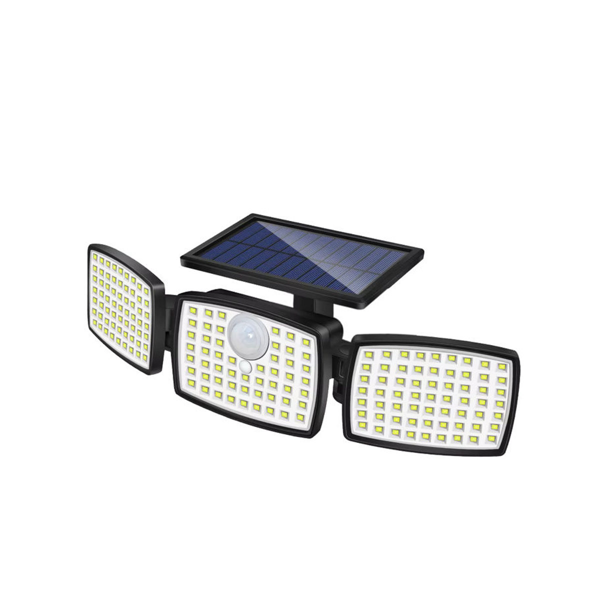 Solarbetriebener LED Außenstrahler mit 3 Köpfen und PIR-Bewegungsmelder, IP65 wasserdicht, Schwarz - Bild 6