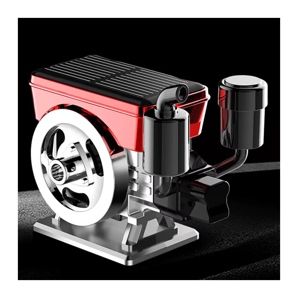 Solarbetriebener rotierender Auto Lufterfrischer Diffusor in Silber mit geometrischem Design - Bild 3