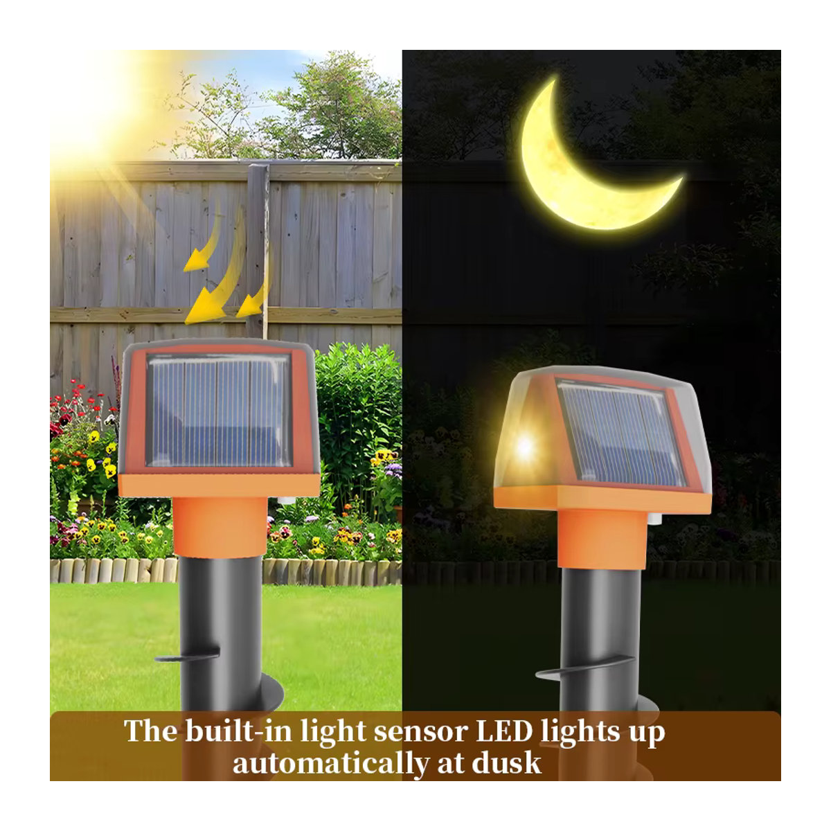 Solarbetriebener Ultraschall-Tiervertreiber mit Flammenlicht und Vibration gegen Mäuse, Maulwürfe, Ratten und Schlangen für Garten und Obstgarten - Bild 3